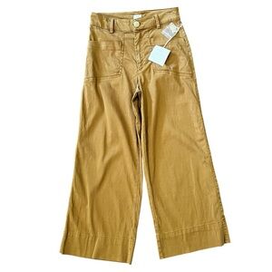 Joie Vintage Look Khaki Cropped Wide Leg Pants Size 2 NWT